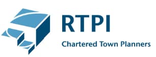 RTPI logo with the text 'Chartered Town Planners' underneath.